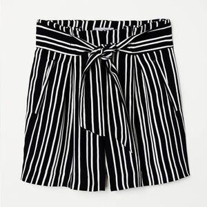 H&M Striped Paper Bag Shorts With Belt and Pockets SZ 6
